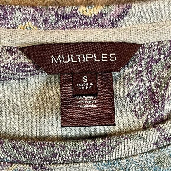 Multiples Paisley Wrap Tunic 3/4 Sleeve Blouse Small - Picture 7 of 9